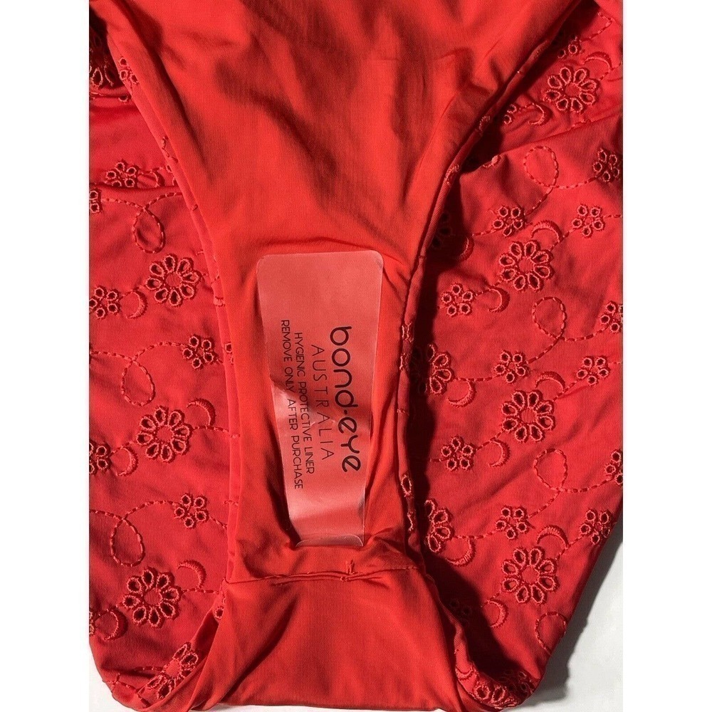 NWT BOND-EYE AUSTRALIA Eyelet Lace-Up One-Piece Swimsuit Women’s Red Sz-L - Picture 8 of 10